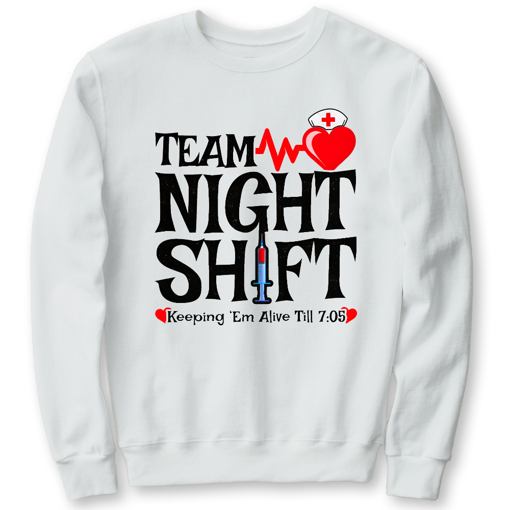 Team Night Shift Cotton Pullover Sweatshirt