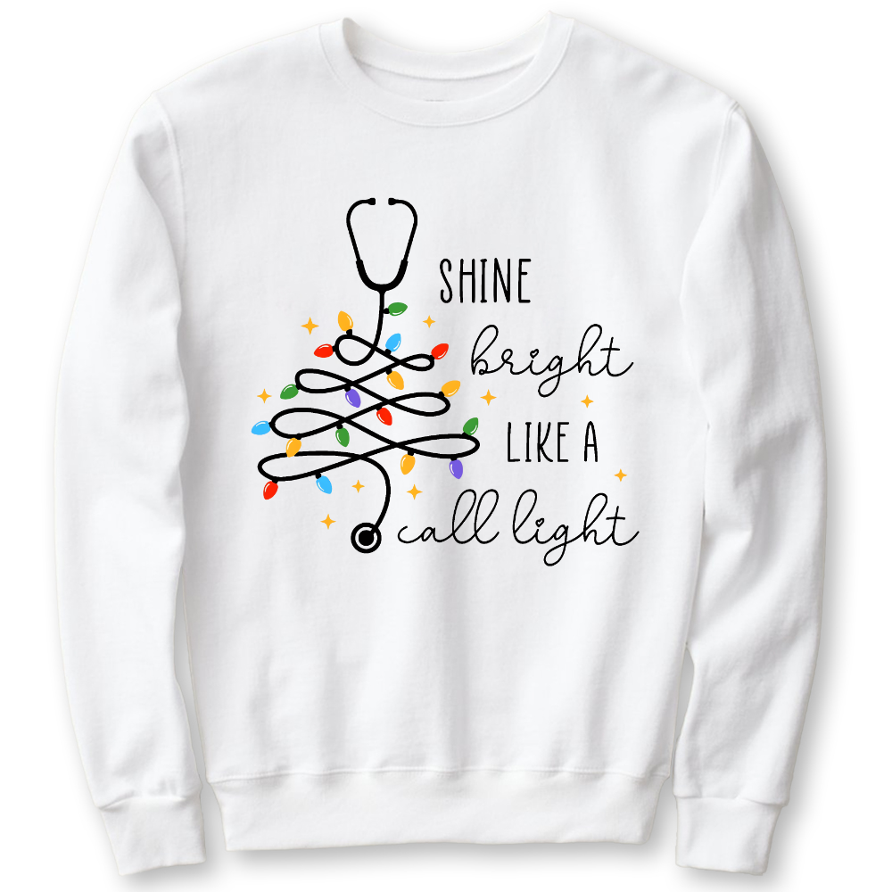 Shine Bright Like A Call Light Cotton Pullover Sweatshirt
