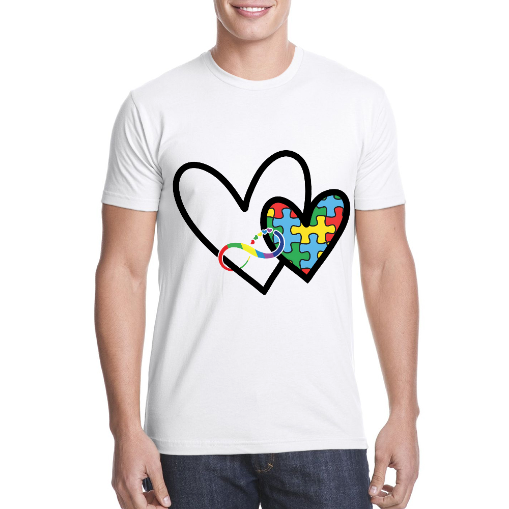 Autism Colorful Heart Cotton Doctor T-shirt