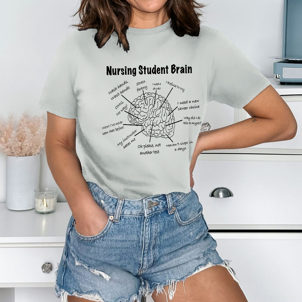 Nursing Student Brain Cotton Nurse T-shirt