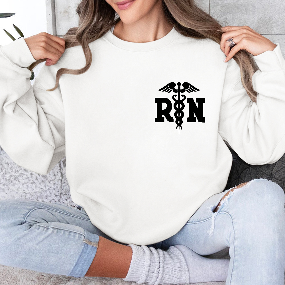 Custom Registered Nurse Cotton Pullover Sweatshirt
