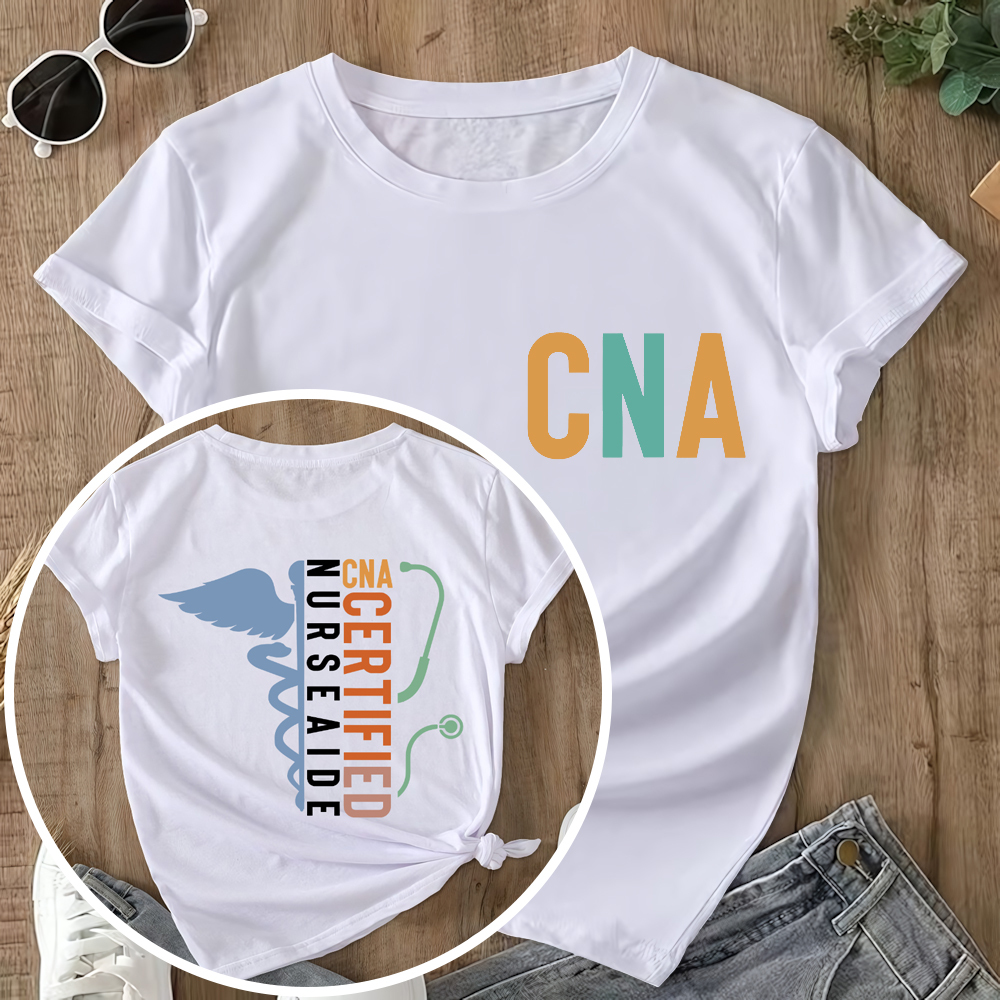 Certified Nursing Assistant Double-Sided Cotton Printed T-Shirt