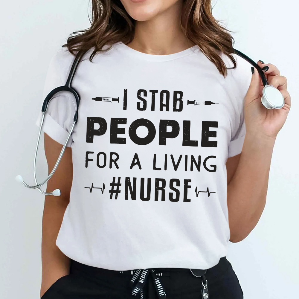 ICU Nurses Medicine Emergency Ambulance Cotton Nurse T-shirt