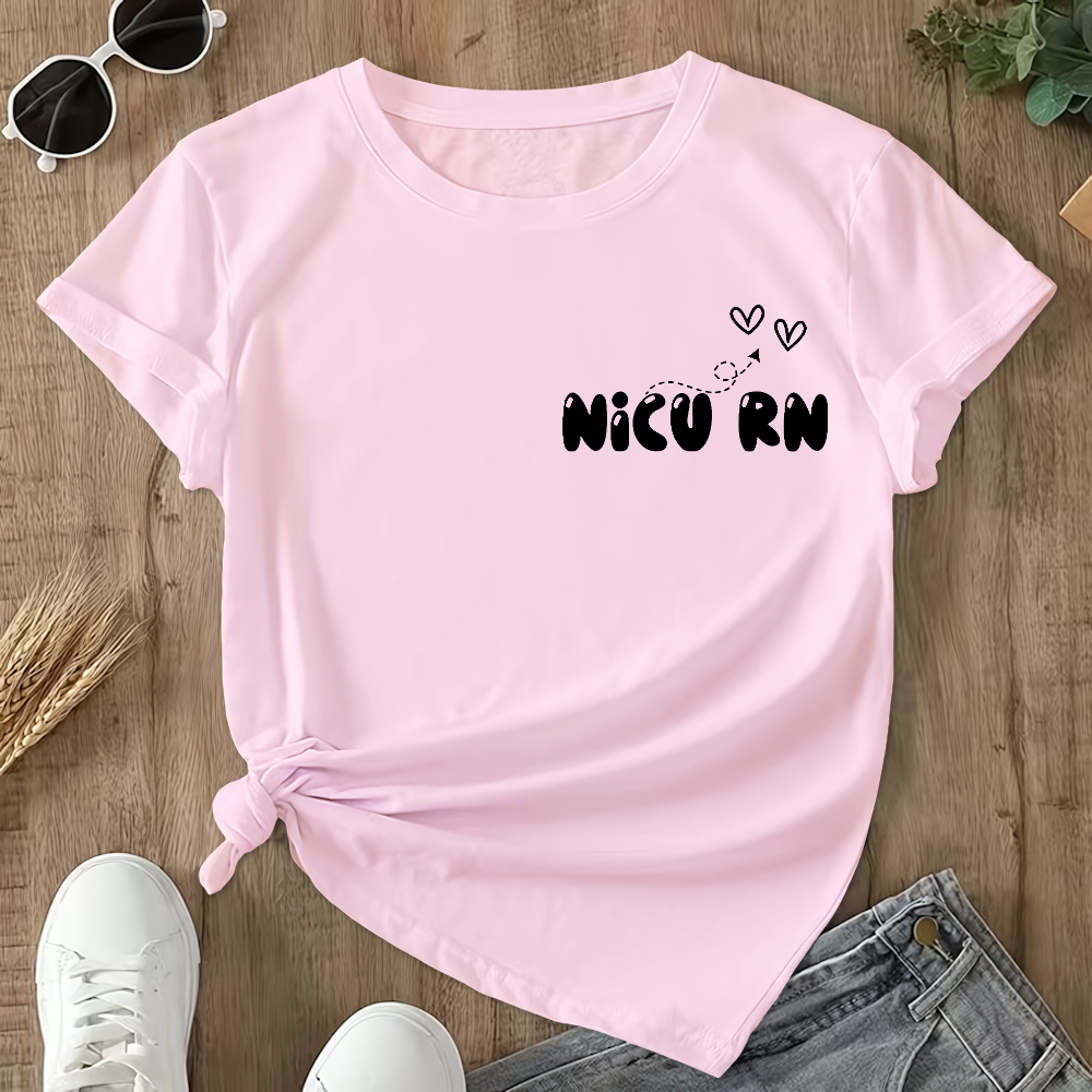 Nicu Nurse Sayings Double-Sided Cotton Printed T-Shirt