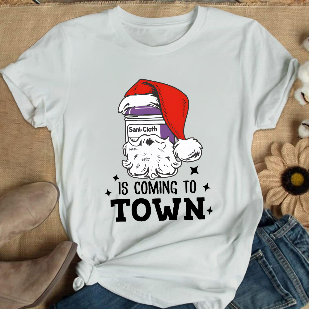 Funny Santa Nurse Medical Assistant Christmas Cotton Nurse T-shirt