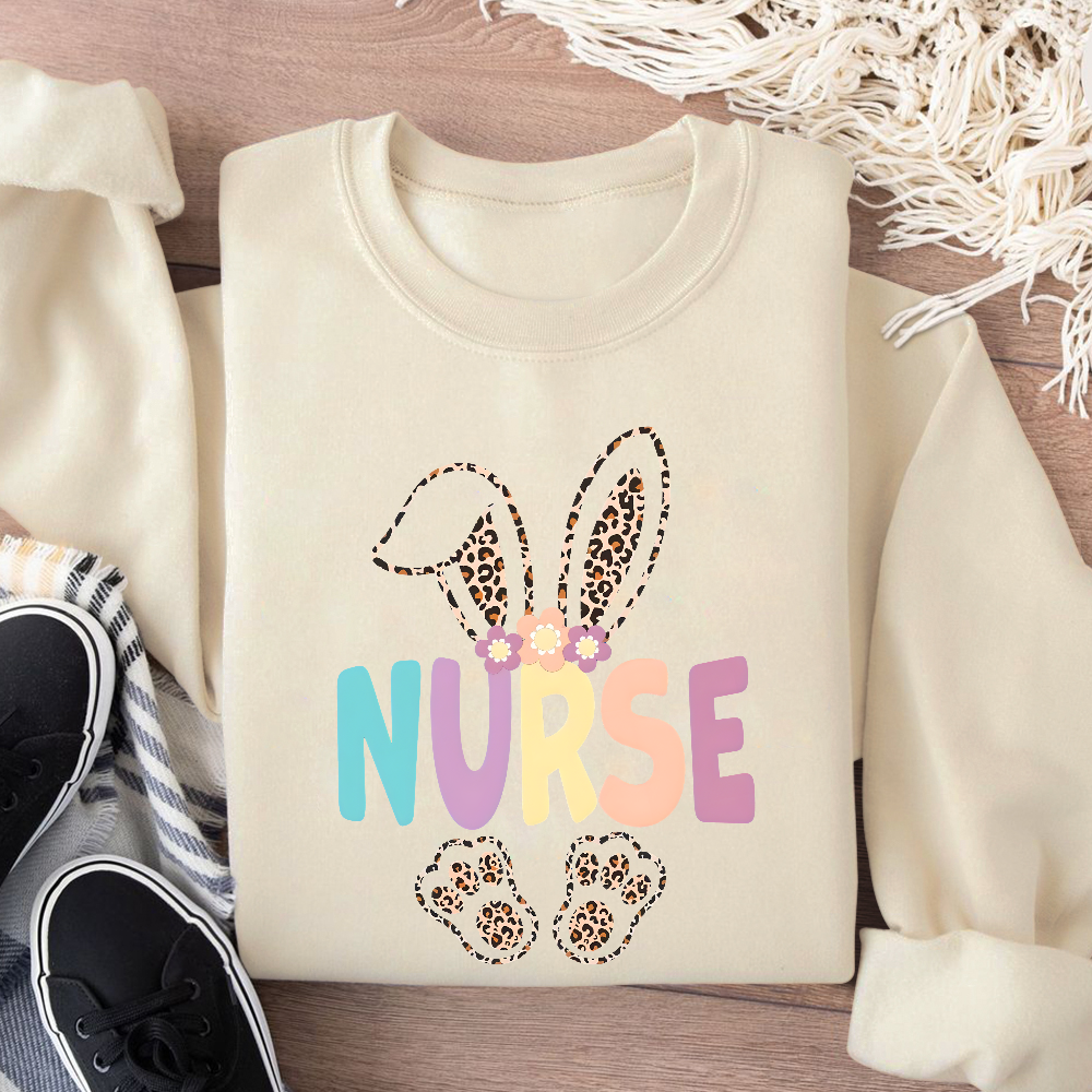 Easter Bunny Cotton Pullover Sweatshirt