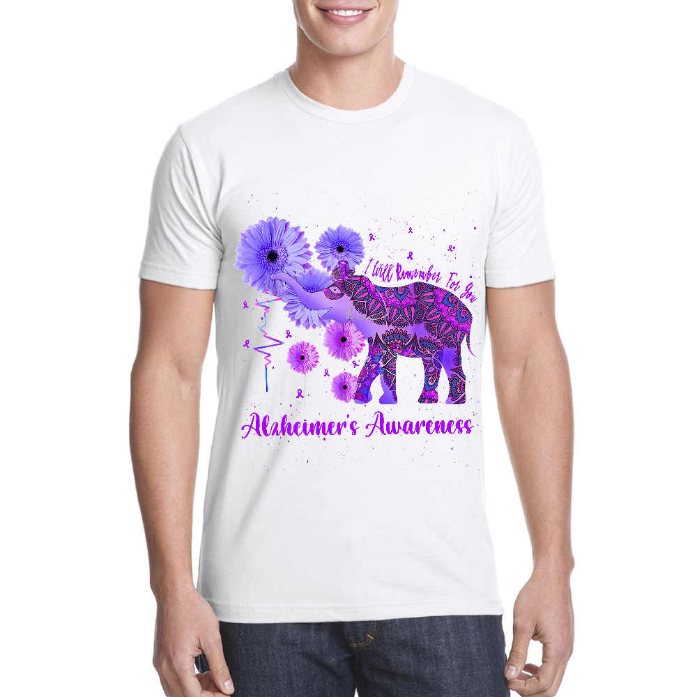 Alzheimer's Awareness Remember For You Ethnic Elephant Cotton Doctor T-shirt