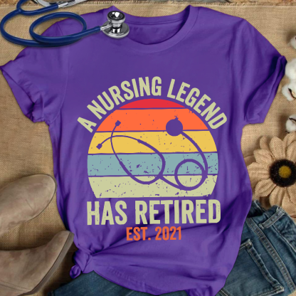 Personalized A Nursing Legend Has Retired Cotton Nurse T-shirt