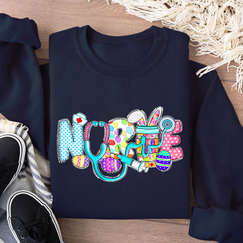 Easter Gnomes Cute Bunny Cotton Pullover Sweatshirt