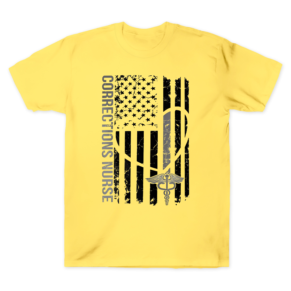 Corrections Nurse Flag Cotton Doctor T-shirt
