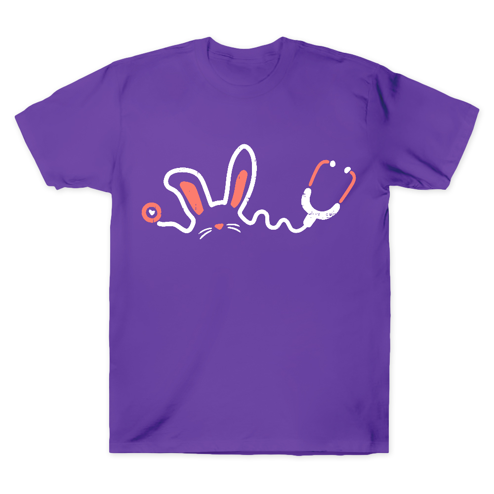 Easter Bunny Stethoscope Cotton Doctor T-shirt