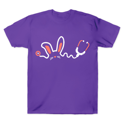 Easter Bunny Stethoscope Cotton Doctor T-shirt