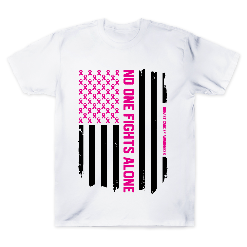 Patriotic American Flag Breast Cancer Awareness Cotton Doctor T-shirt