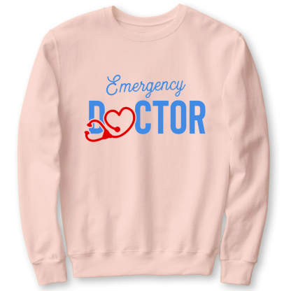Emergency Doctor Stethoscope Heartbeat First Aid Cotton Pullover Sweatshirt