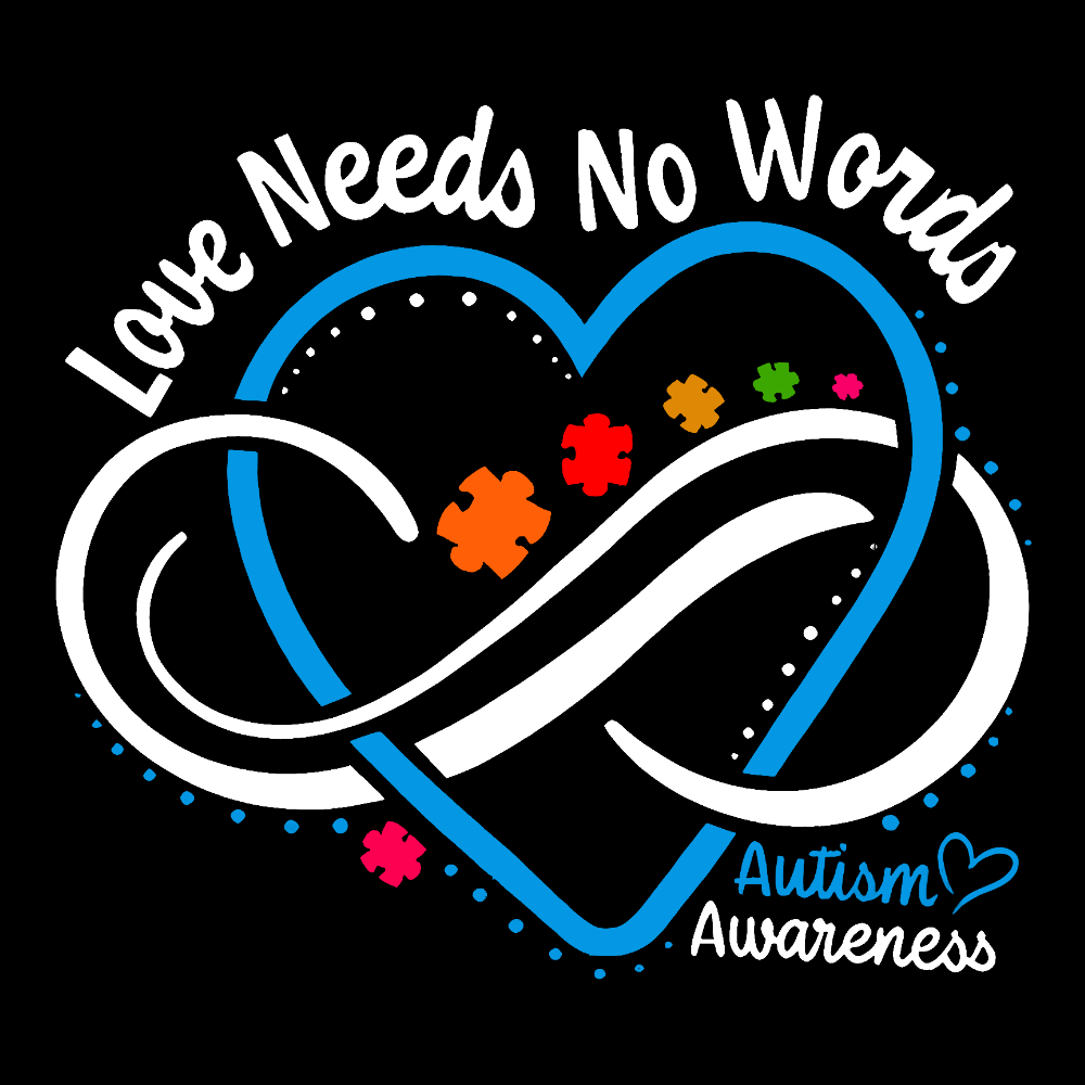Love Needs No Words Autism Awareness Blue Heart Cotton Nurse T-shirt