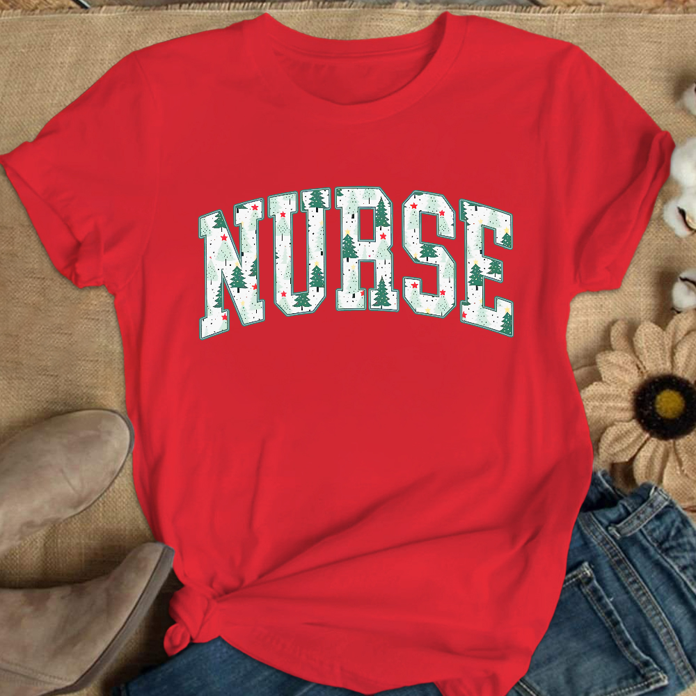Christmas Nursing Cotton Nurse T-shirt