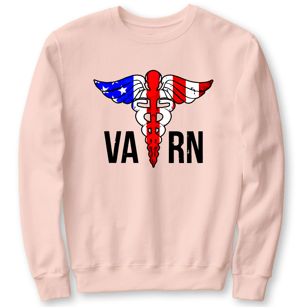 VA RN Nurse Symbol Flag Cotton Pullover Sweatshirt