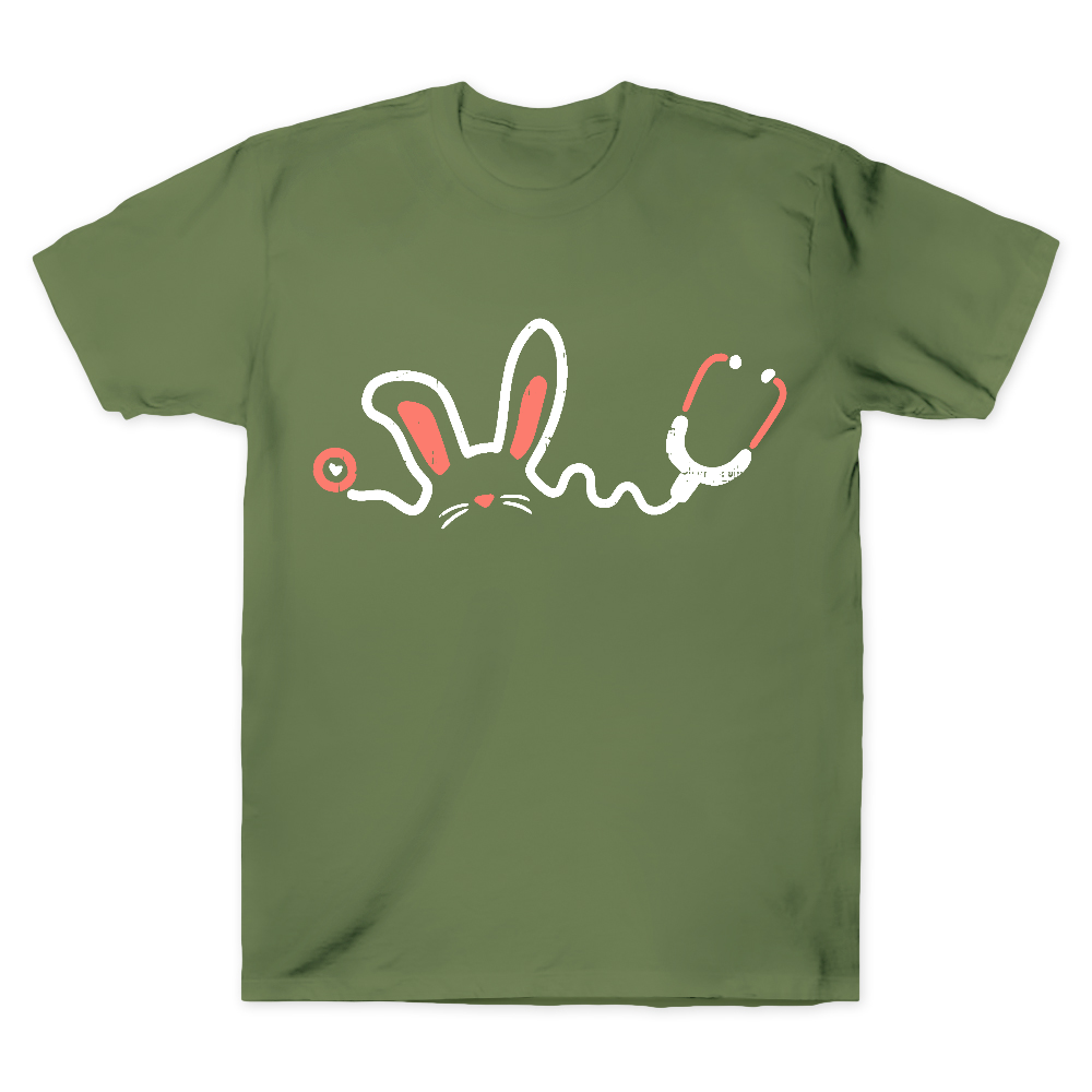 Easter Bunny Stethoscope Cotton Doctor T-shirt