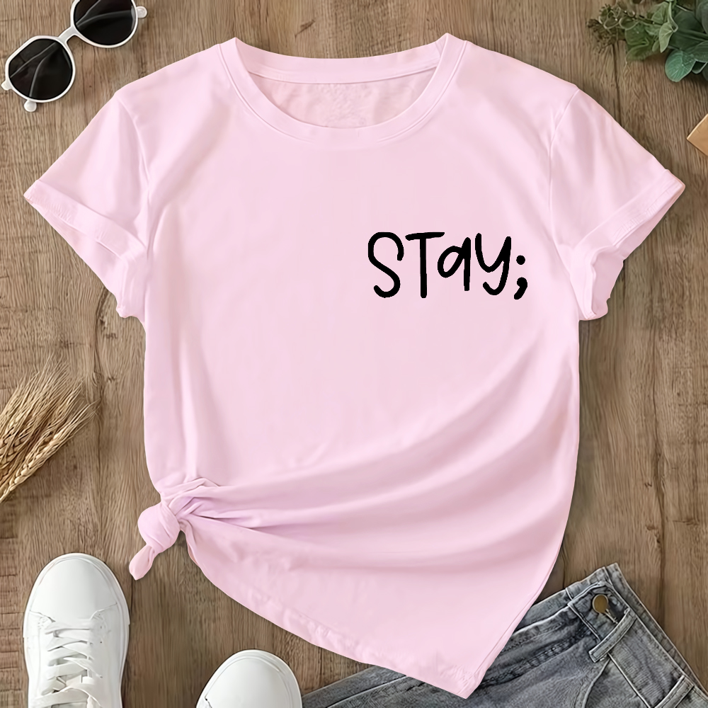 Stay The World Is Better With You In It Suicide Awareness Double-Sided Cotton Printed T-Shirt
