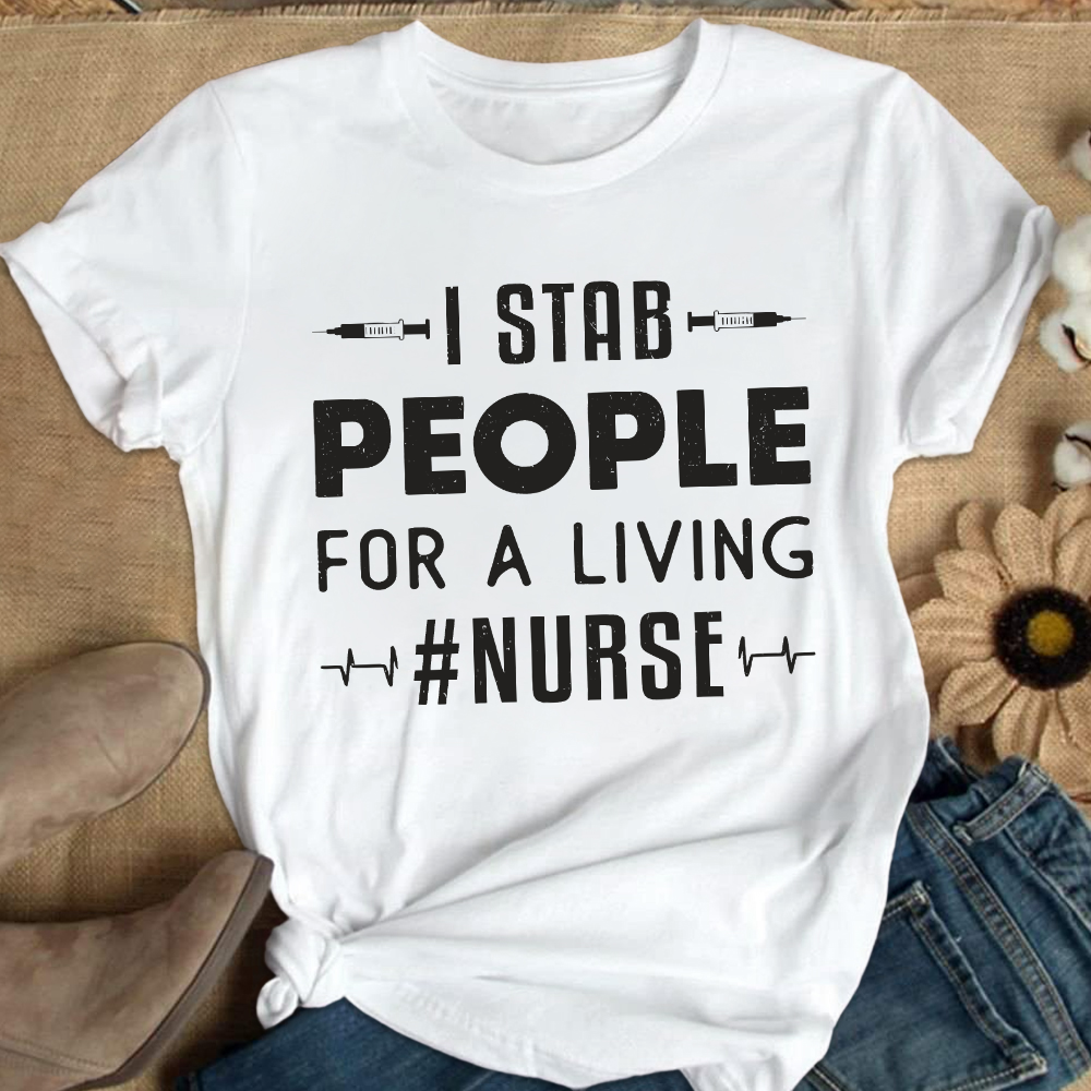 ICU Nurses Medicine Emergency Ambulance Cotton Nurse T-shirt