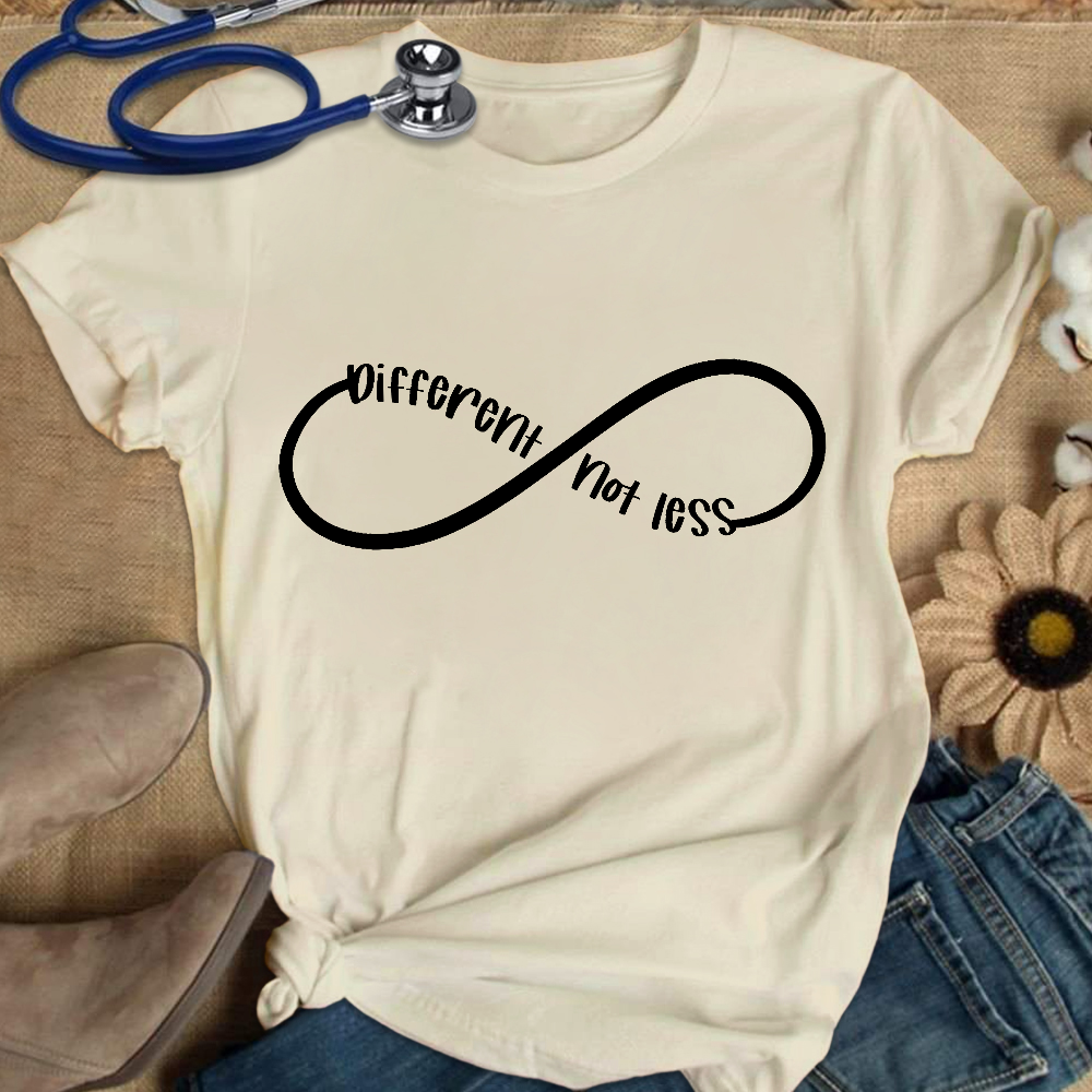 Different Not Less Autism Awareness Cotton Nurse T-shirt