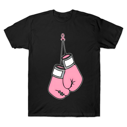 Pink Boxing Gloves Breast Cancer Fight Cotton Doctor T-shirt