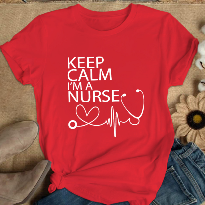 Keep Calm I‘m A Nurse Cotton Nurse T-shirt