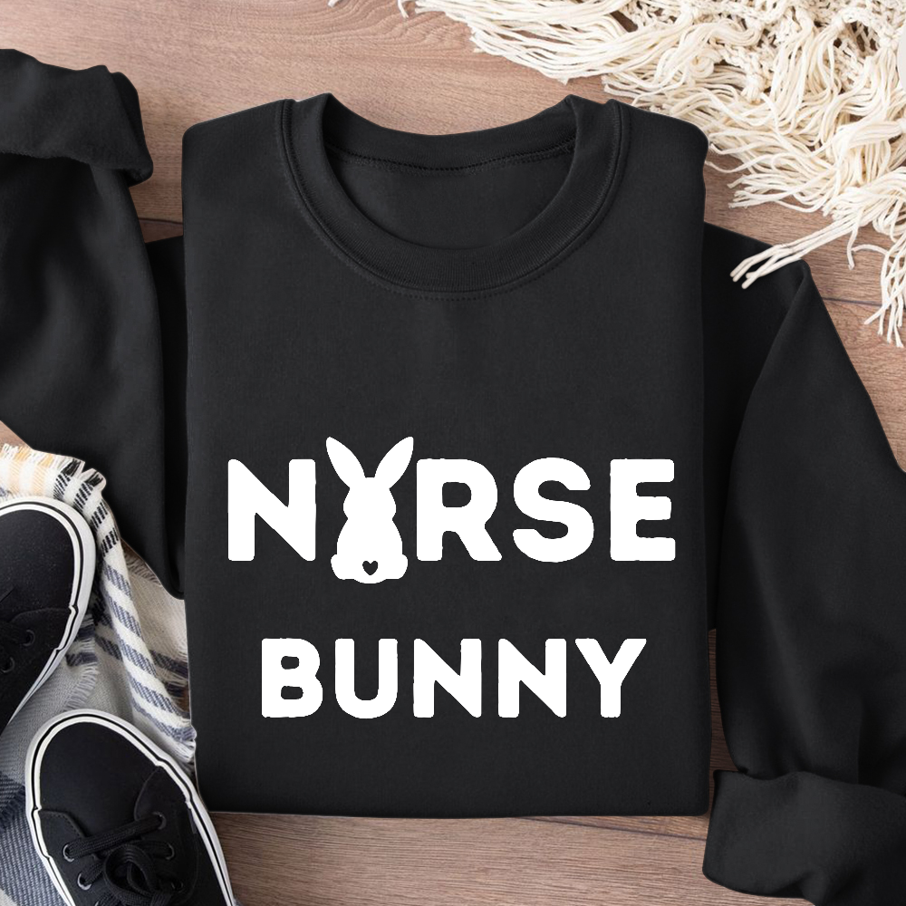 Nurse Bunny Cotton Pullover Sweatshirt