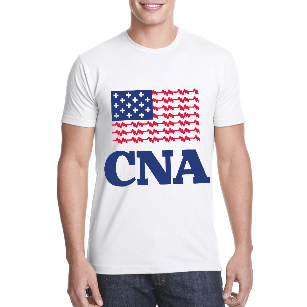 CNA USA Flag July 4th Cotton Doctor T-shirt