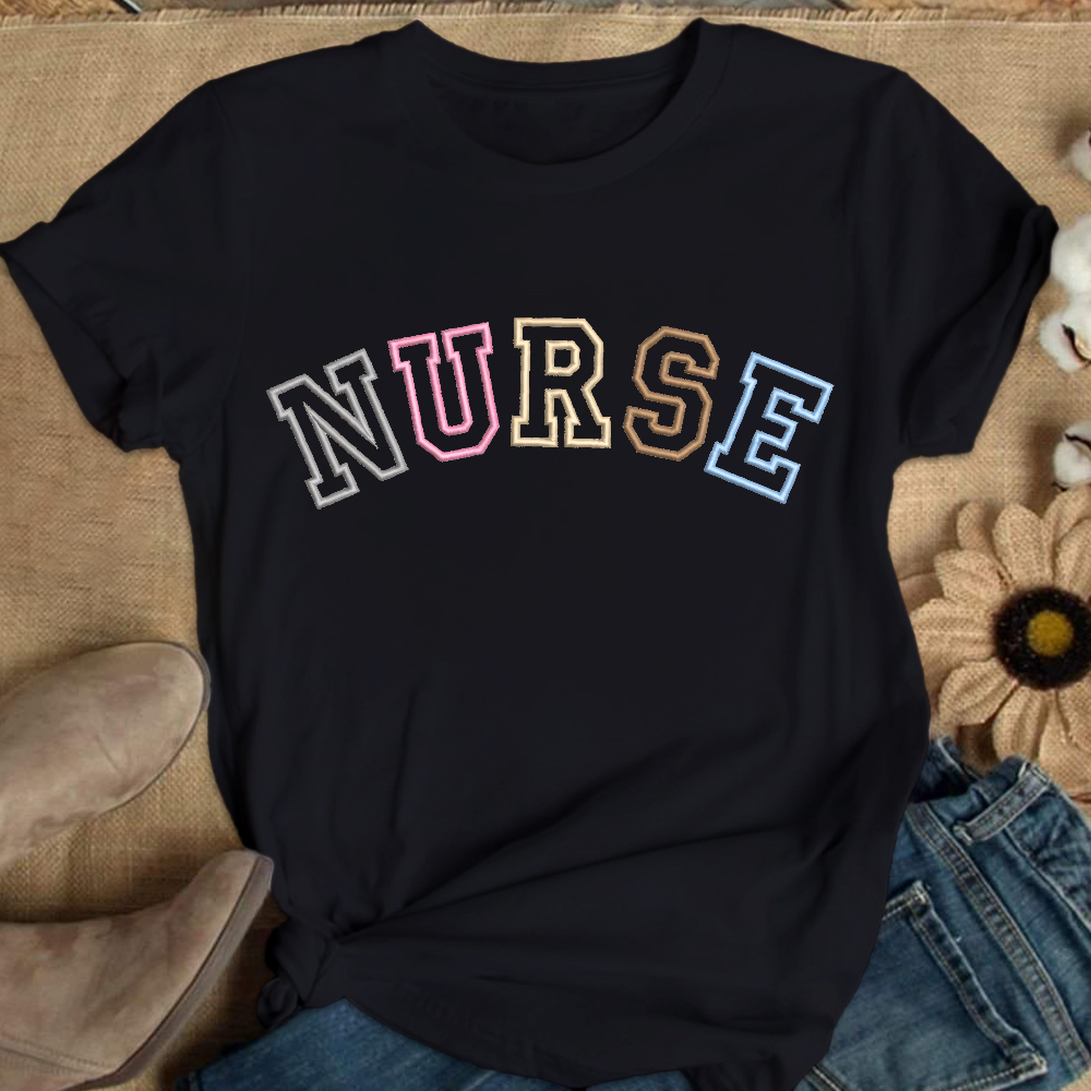 Embroidered Nurse Cotton Nurse T-shirt