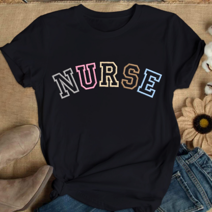 Embroidered Nurse Cotton Nurse T-shirt