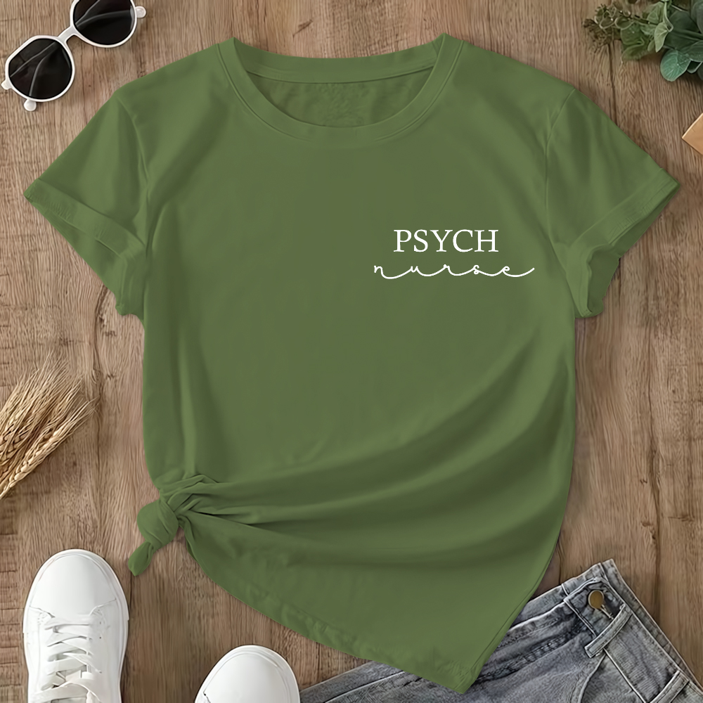 Psychiatric Nurse Mental Health Matter Double-Sided Cotton Printed T-Shirt