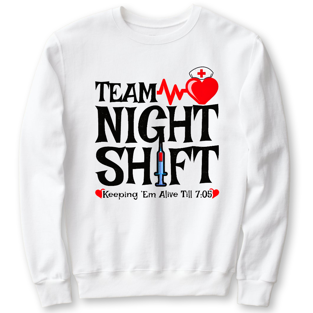 Team Night Shift Cotton Pullover Sweatshirt