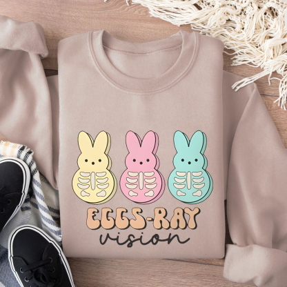 Eggs Ray Vision Radiology Cotton Pullover Sweatshirt