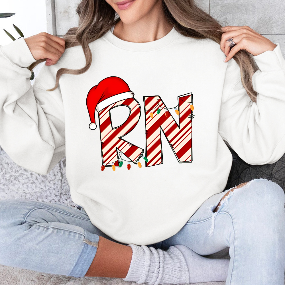 RN Registered Nurse Christmas Cotton Pullover Sweatshirt