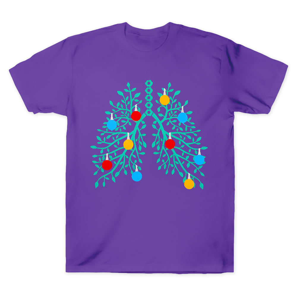 Lungs With Christmas Lights Respiratory Therapist Xmas Cotton Doctor T-shirt