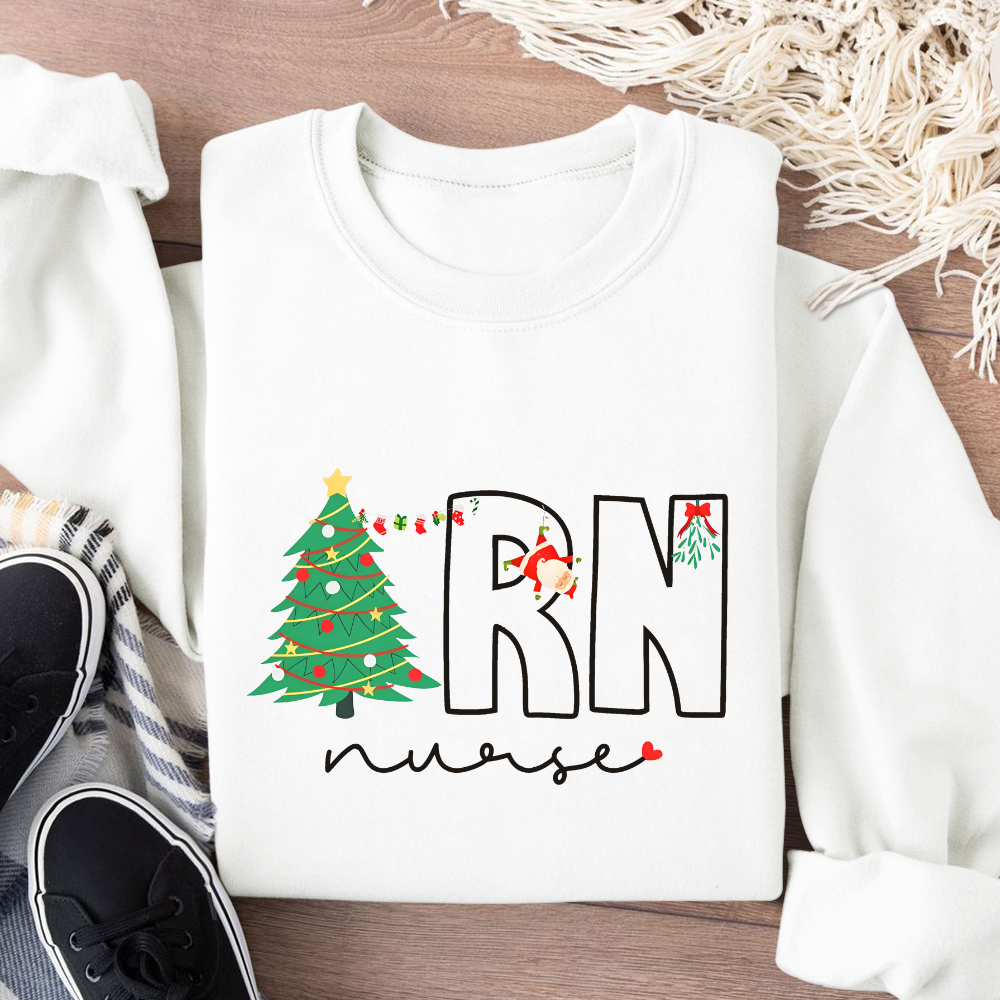 Christmas EN Nurse Cotton Pullover Sweatshirt