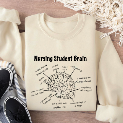 Nursing Student Brain Cotton Pullover Sweatshirt