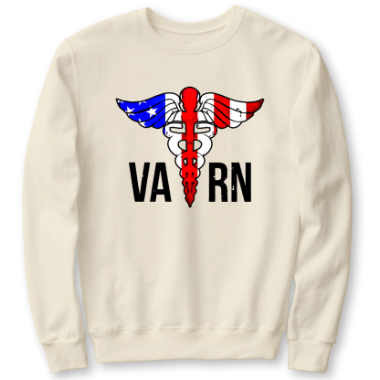 VA RN Nurse Symbol Flag Cotton Pullover Sweatshirt