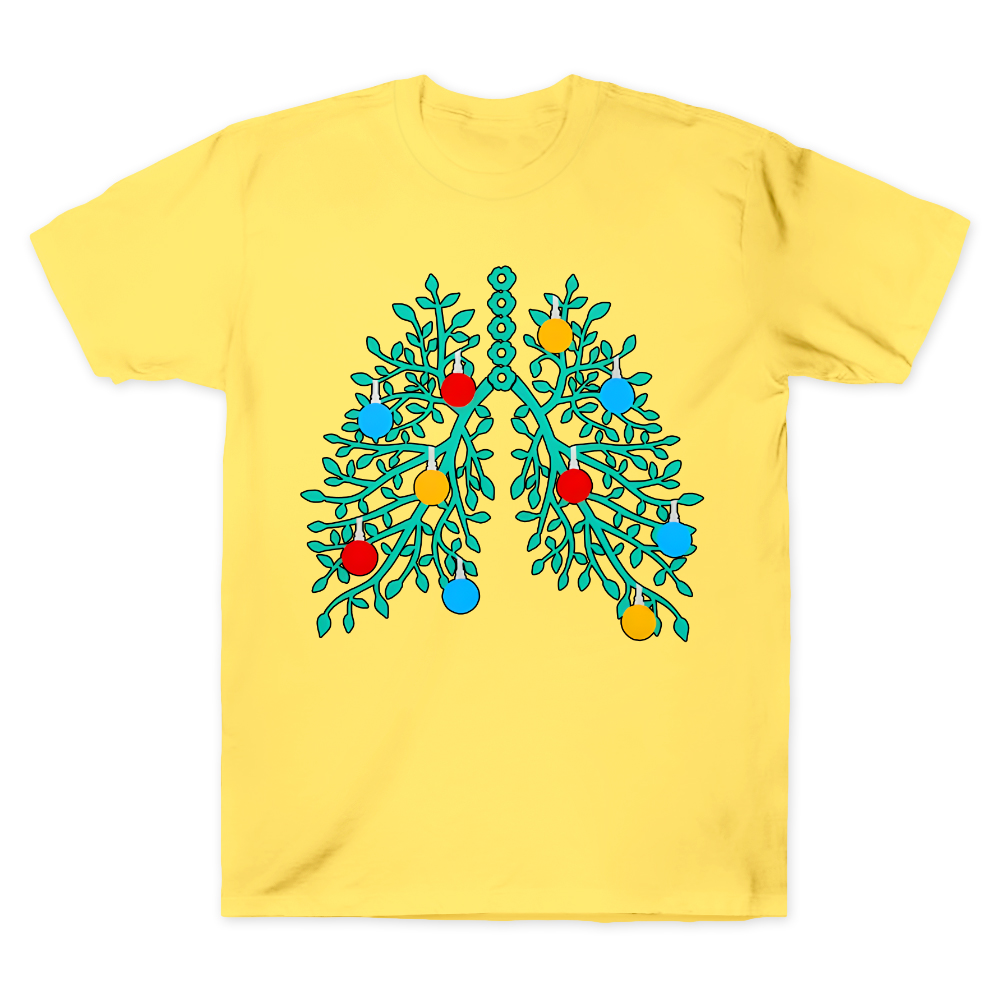 Lungs With Christmas Lights Respiratory Therapist Xmas Cotton Doctor T-shirt