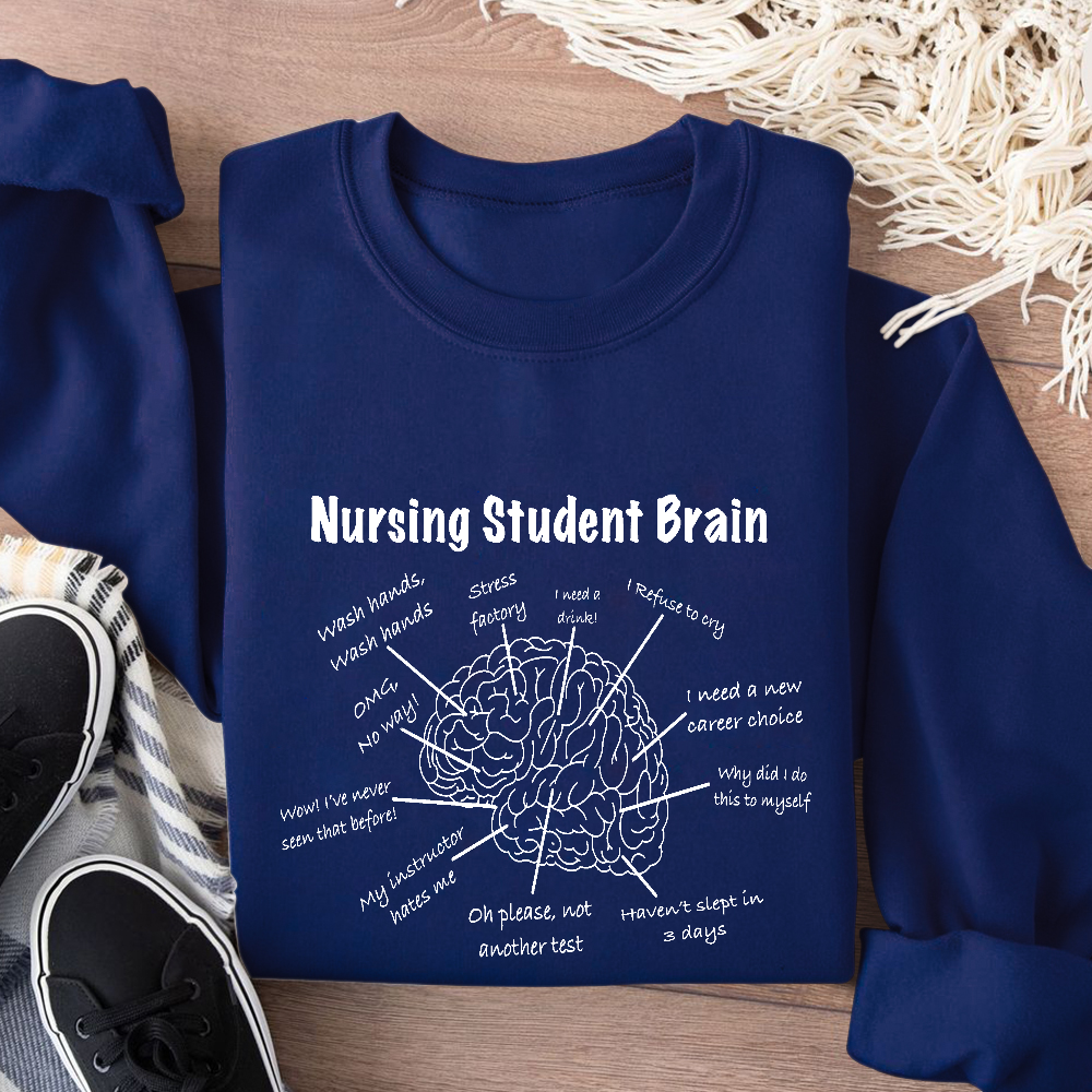 Nursing Student Brain Cotton Pullover Sweatshirt