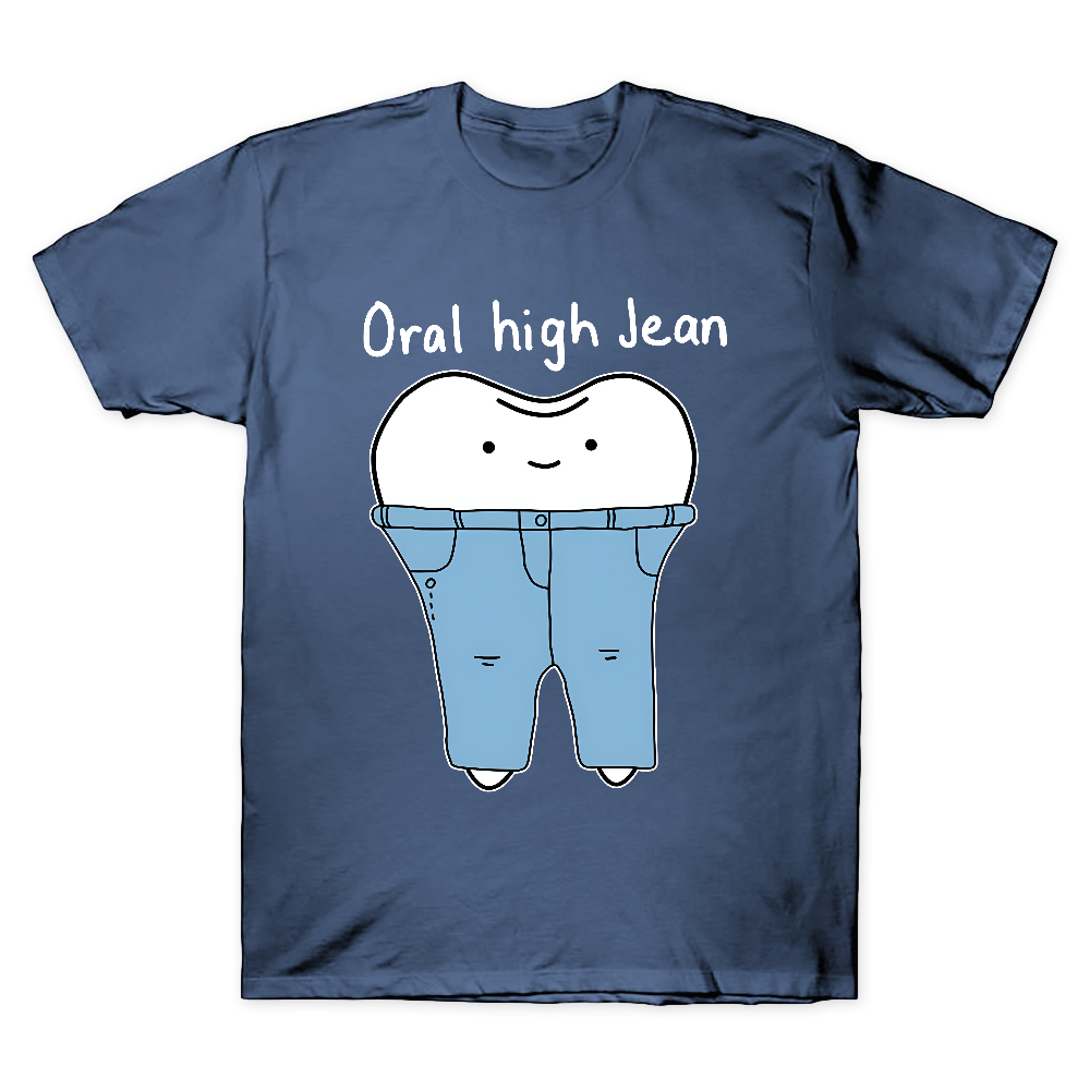 Teeth High Cut Jeans Cotton Doctor T-shirt