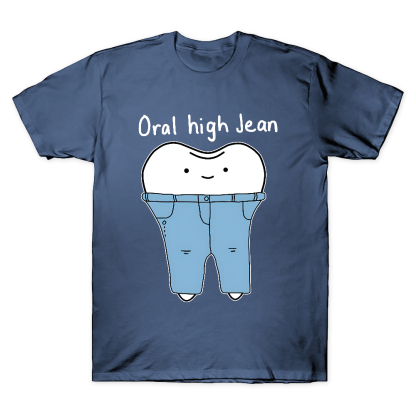 Teeth High Cut Jeans Cotton Doctor T-shirt