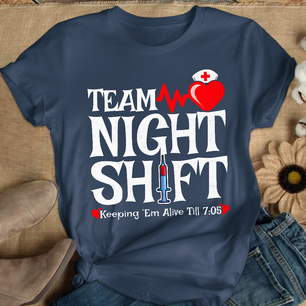 Team Night Shift Cotton Nurse T-shirt
