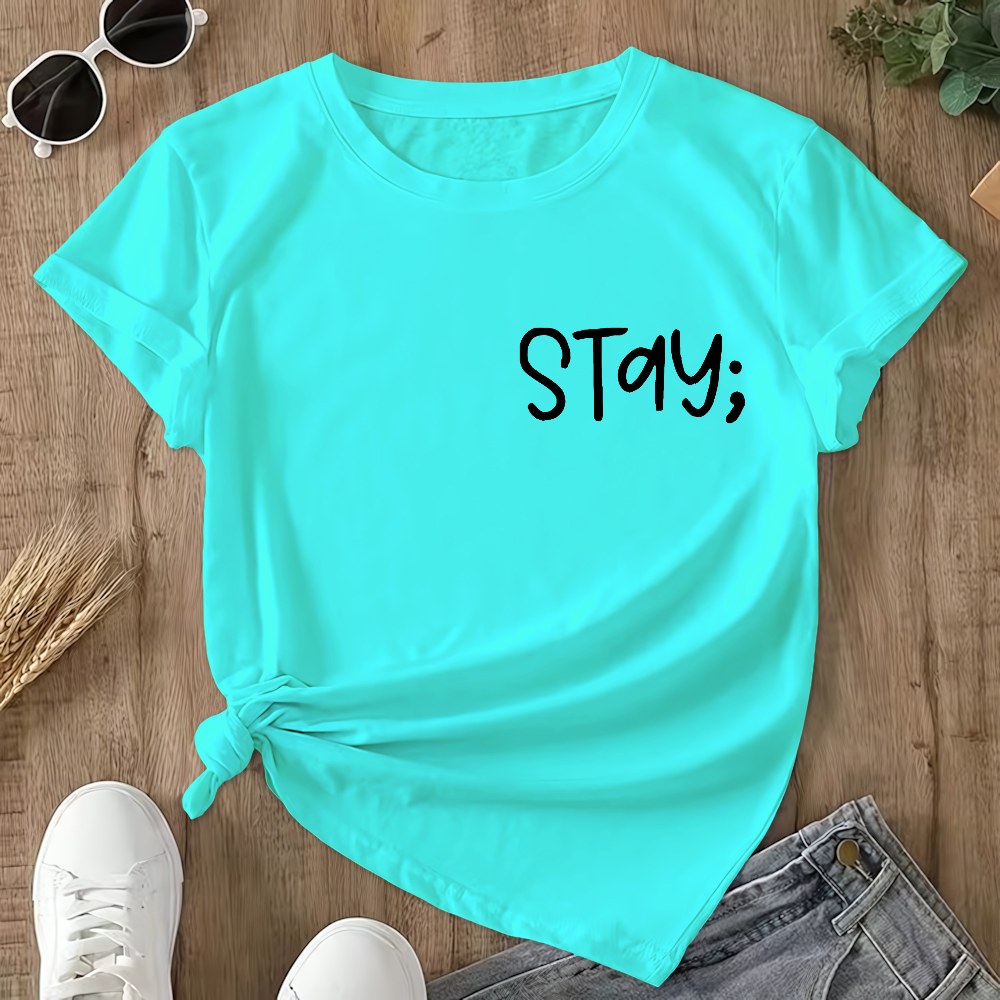 Stay The World Is Better With You In It Suicide Awareness Double-Sided Cotton Printed T-Shirt