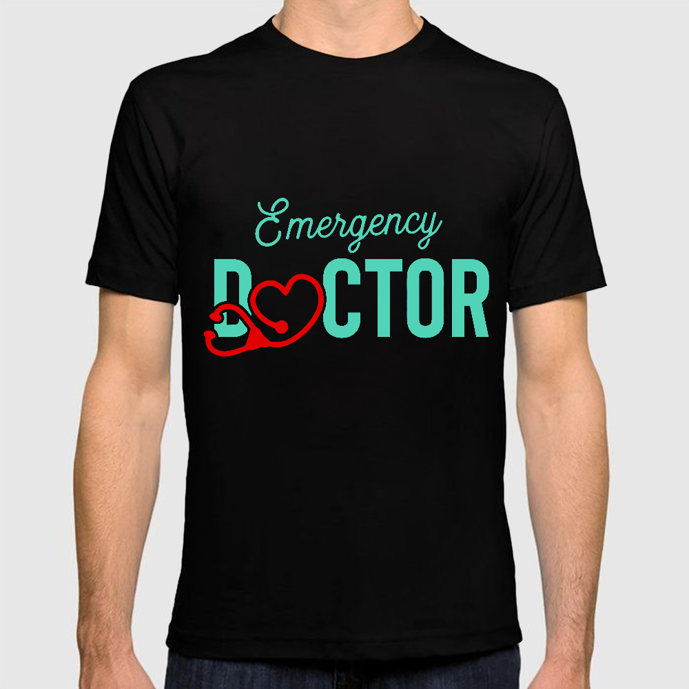 Emergency Doctor Stethoscope Heartbeat First Aid Cotton Doctor T-shirt