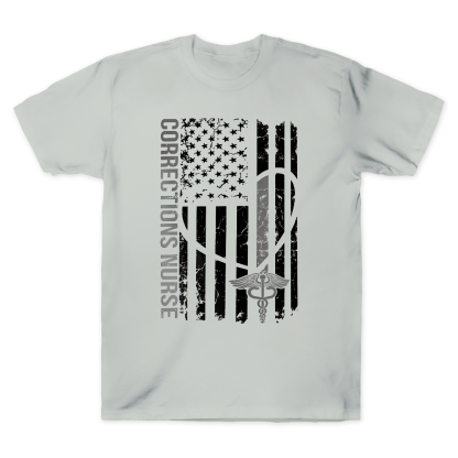 Corrections Nurse Flag Cotton Doctor T-shirt