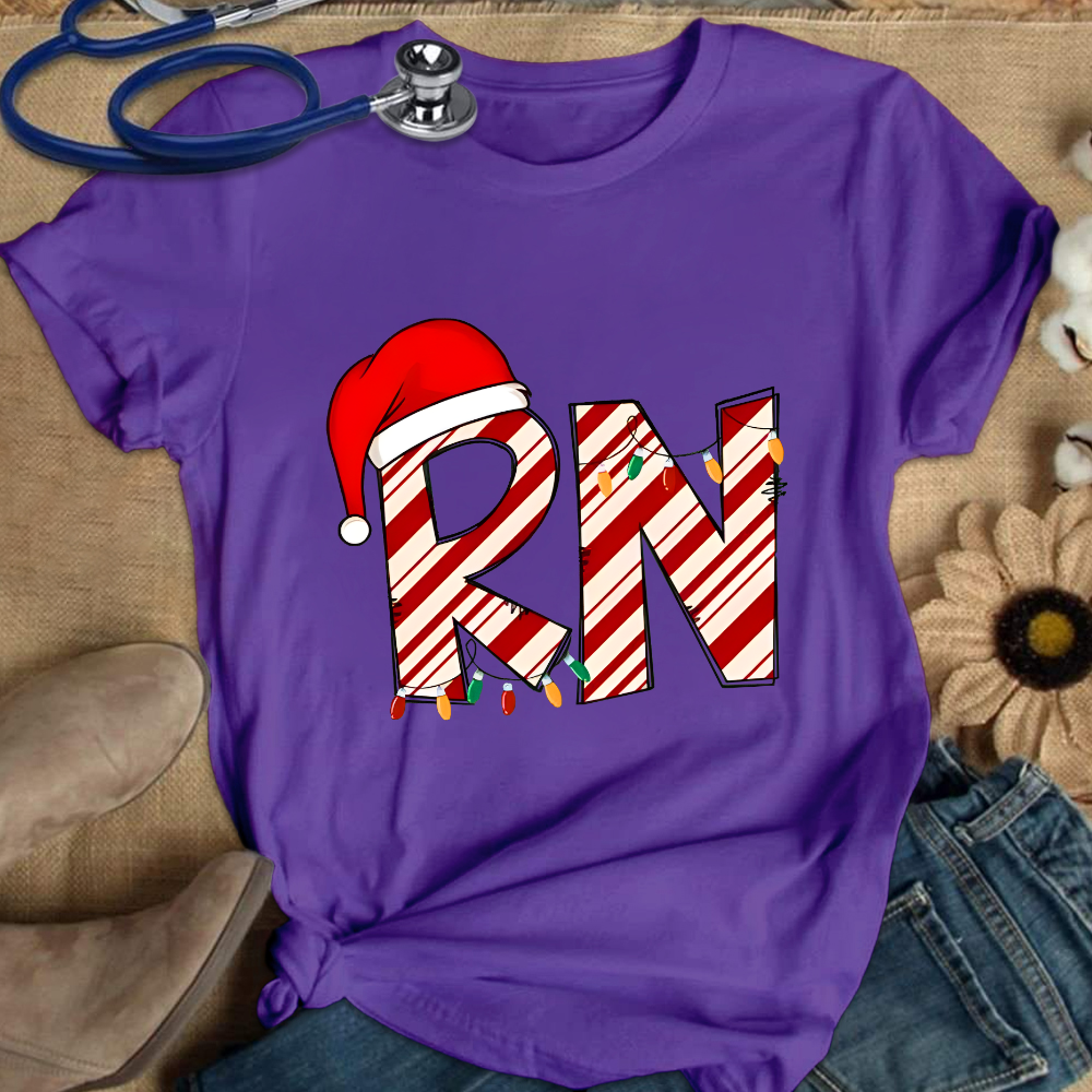 RN Registered Nurse Christmas Cotton Nurse T-shirt