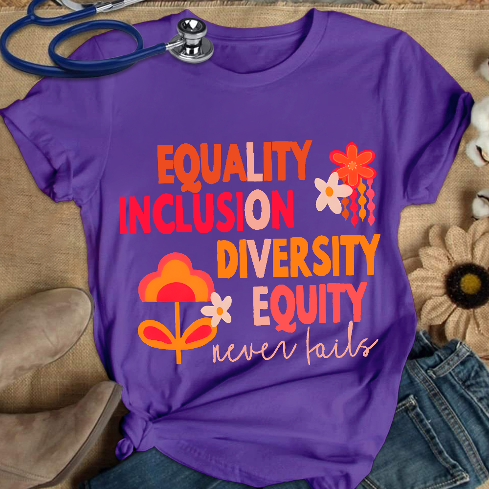 Equality Inclusion Diversity Equity Cotton Nurse T-shirt