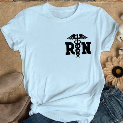Custom Registered Nurse Cotton Nurse T-shirt